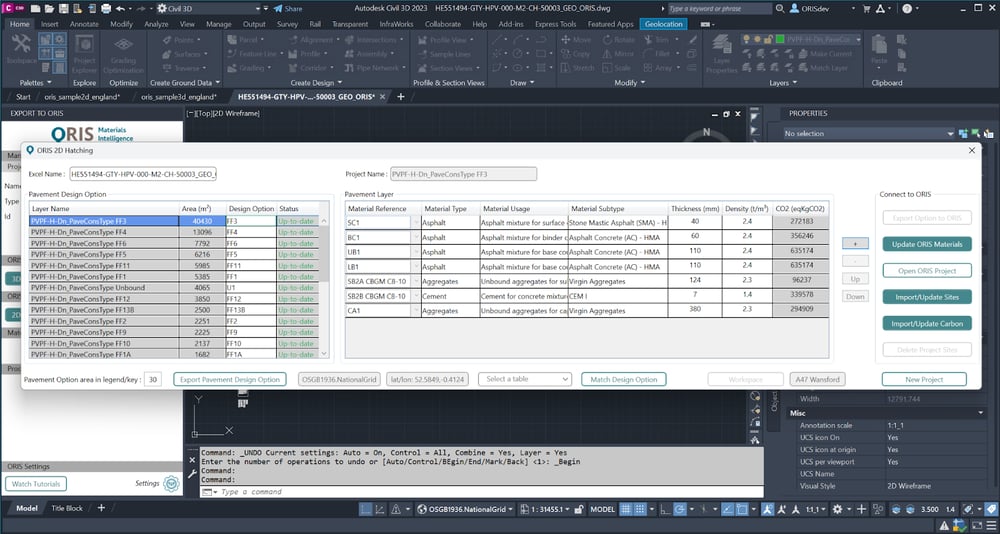 ORIS Autodesk Civil 3D Plugin