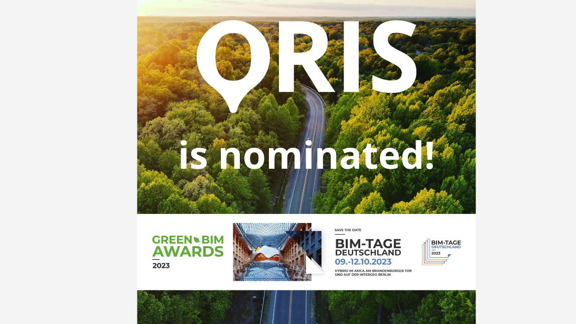 ORIS présélectionné pour les 'Green BIM Awards' !